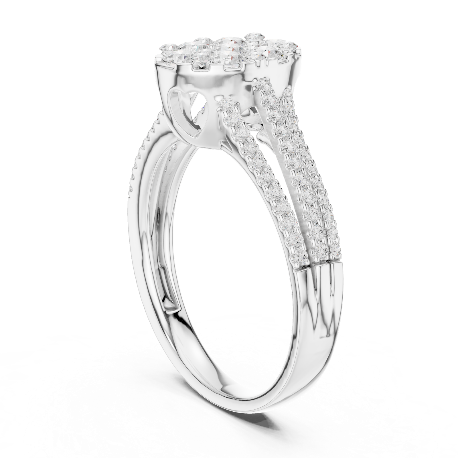Gold Ring DDLR-756, White Gold, view 1
