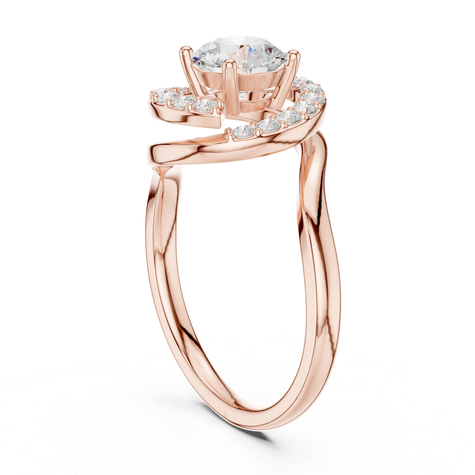 Gold Ring DDLR-814, Rose Gold, view 1