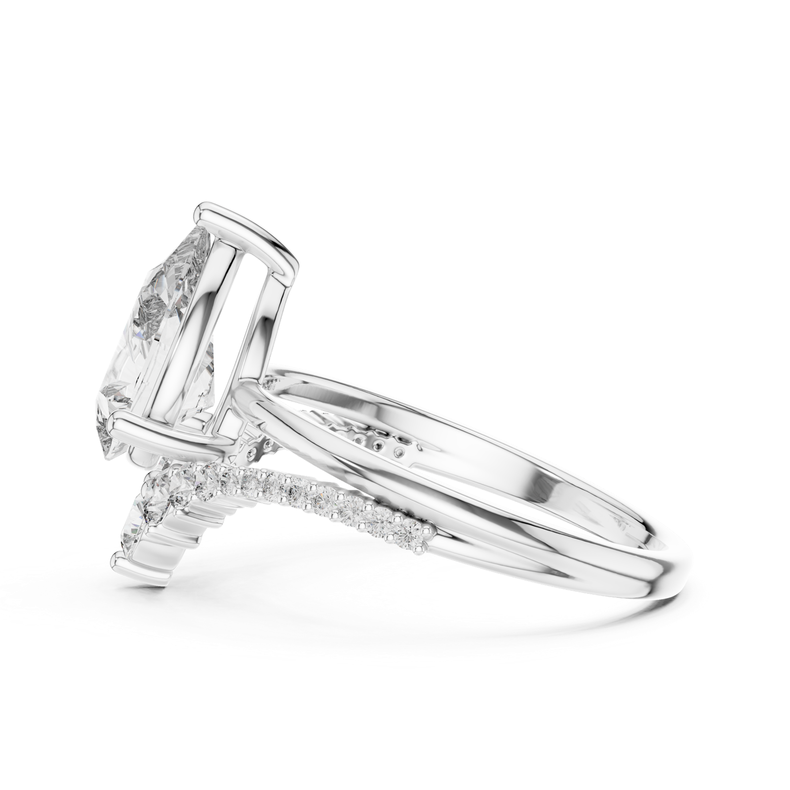 Gold Ring DDLR-059, White Gold, view 3