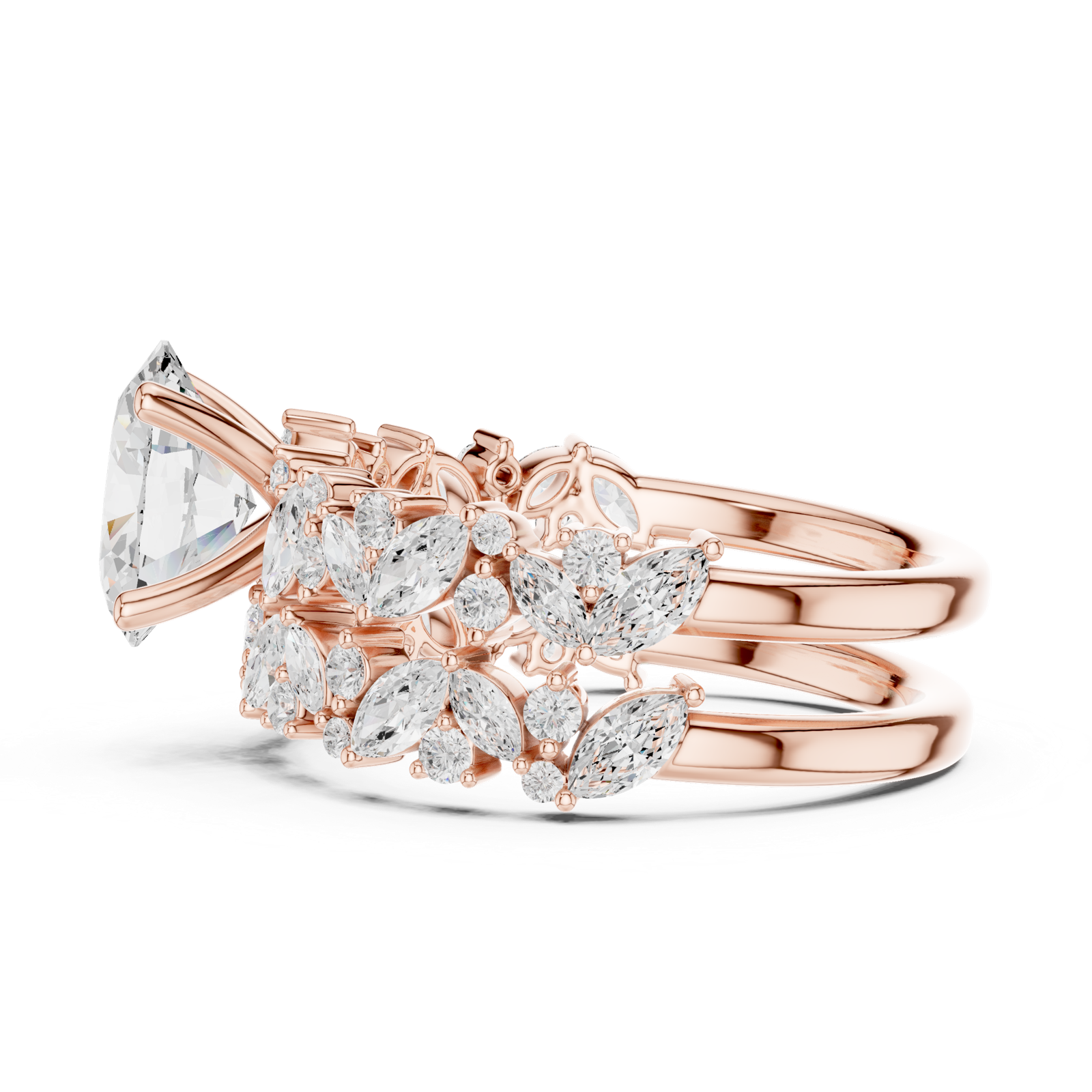 Gold Ring DDLR-943, Rose Gold, view 3