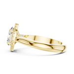 Gold Ring DDLR-338, Oval center stone, Yellow Gold, view 3