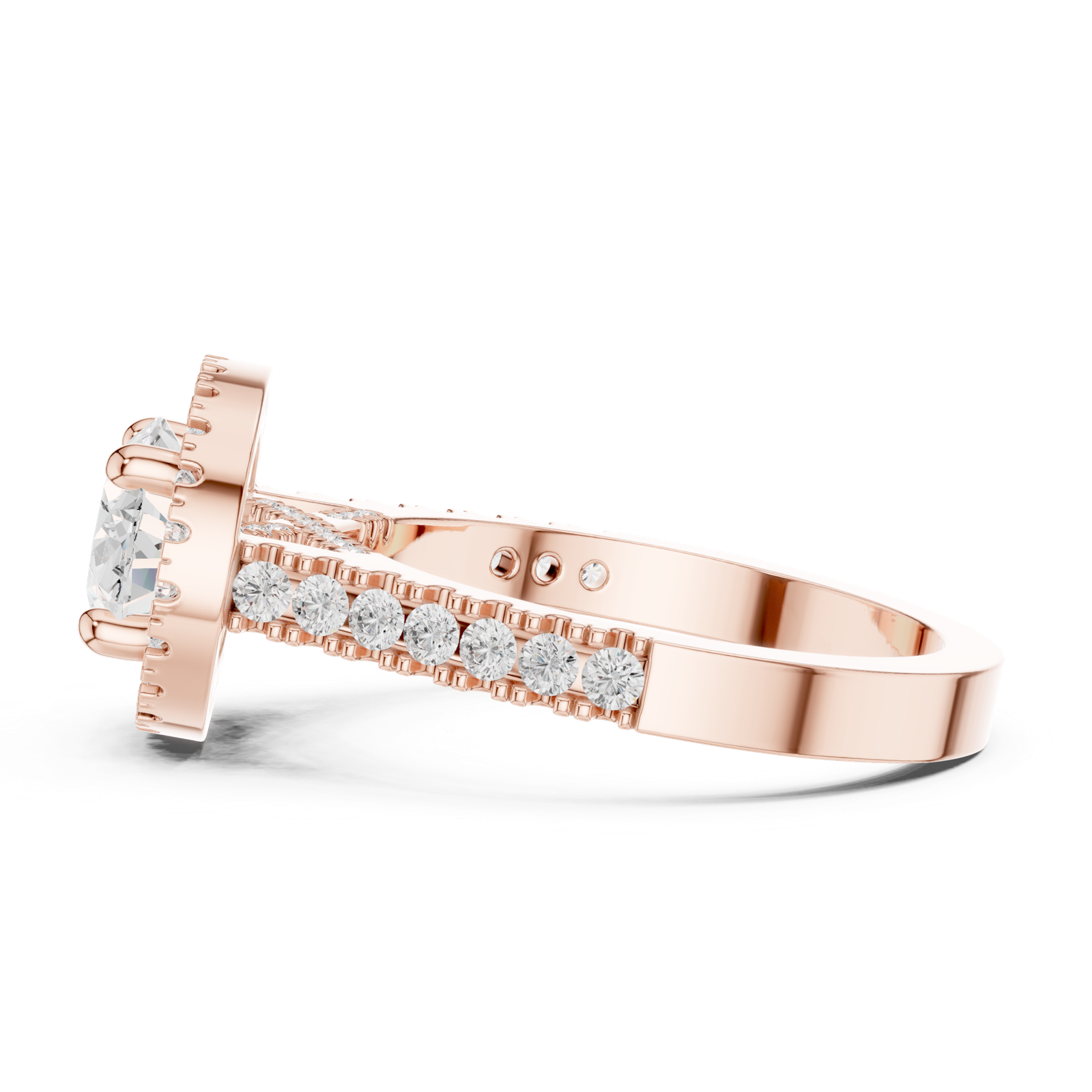 Gold Ring DDLR-322, Rose Gold, view 3