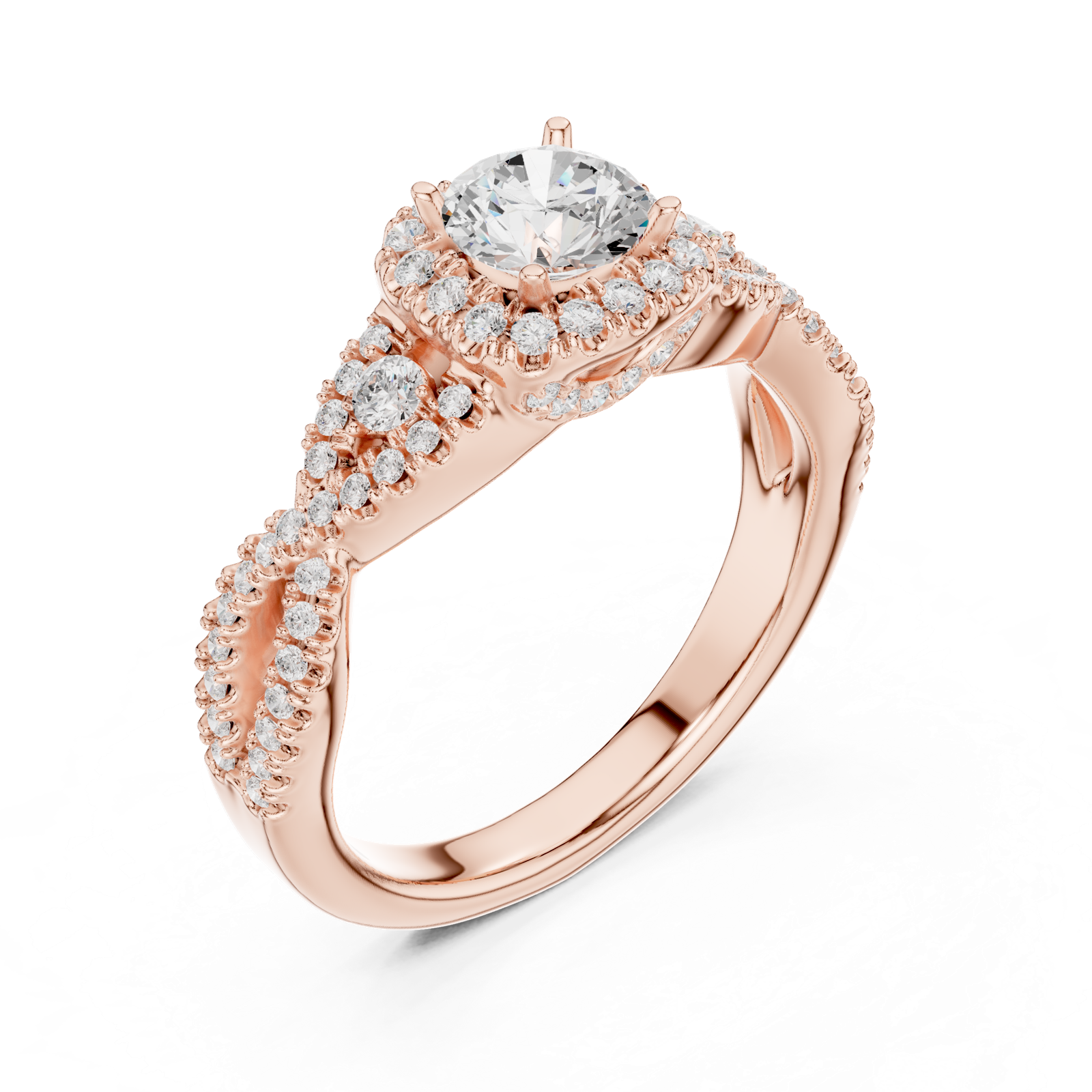 Gold Ring LR-0223, Rose Gold, view 2