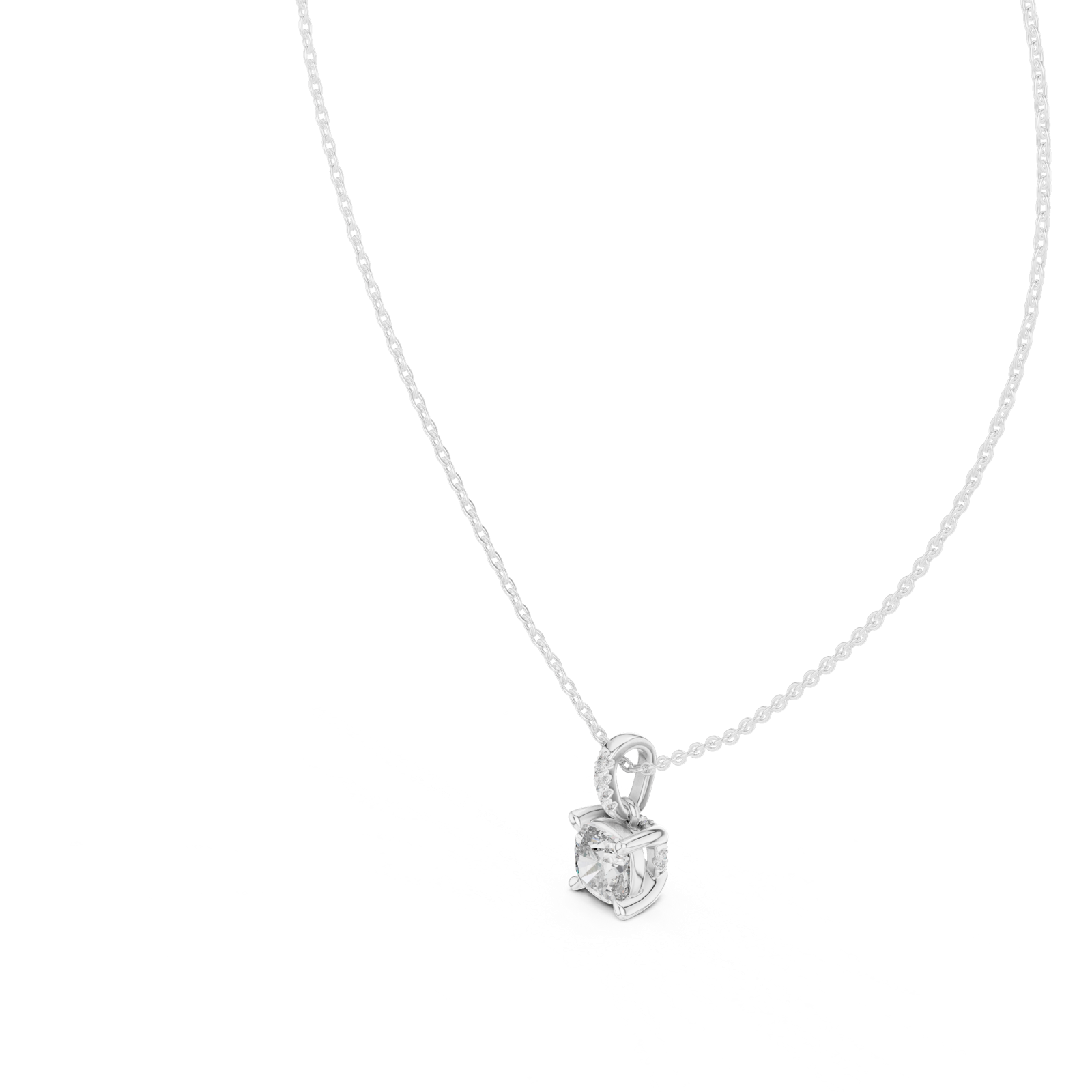 Gold Pendant GPD-0071, White Gold, view 2