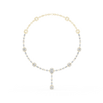 14K Solid Gold Lab Diamond Station Necklace, Yellow Gold