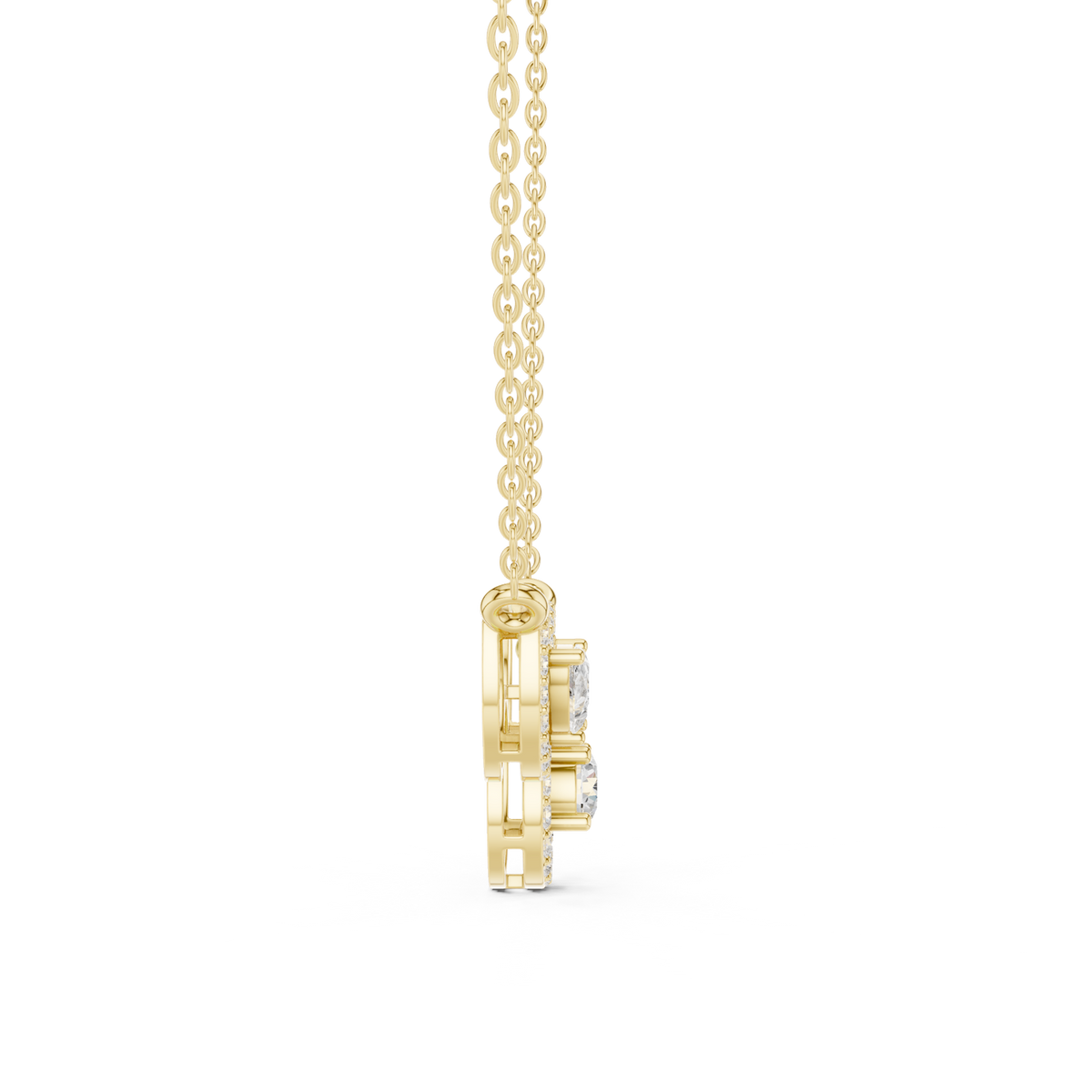14K Solid Gold Lab Diamond Tennis Necklace, Yellow Gold