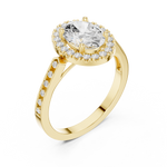 Gold Ring DDLR-349, Oval center stone, Yellow Gold, view 2
