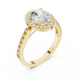 Gold Ring DDLR-349, Oval center stone, Yellow Gold, view 2
