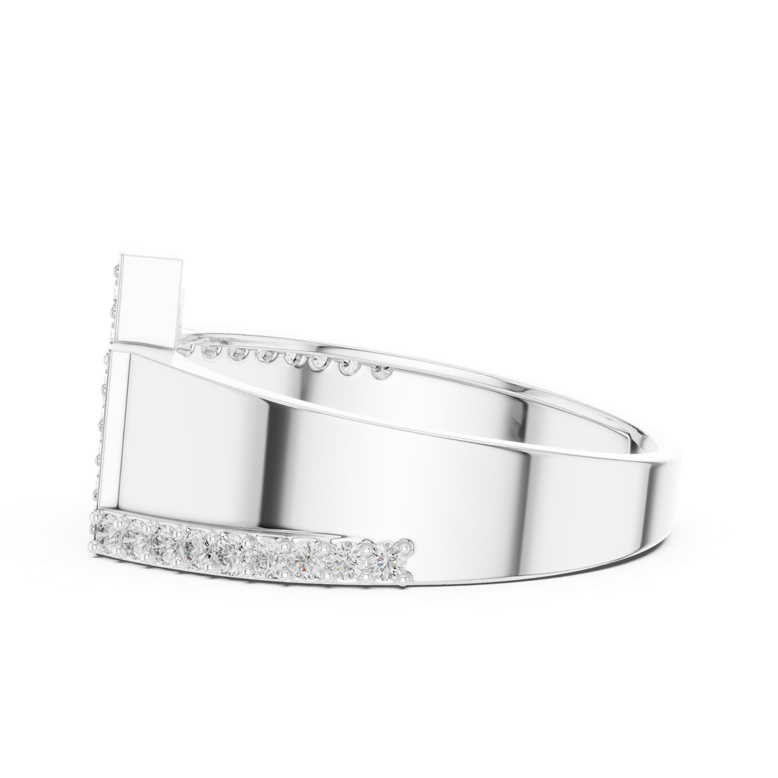 Gold Ring LR-01 (28), White Gold, view 3