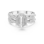 Gold Ring DDLR-300, Oval center stone, White Gold, view 4