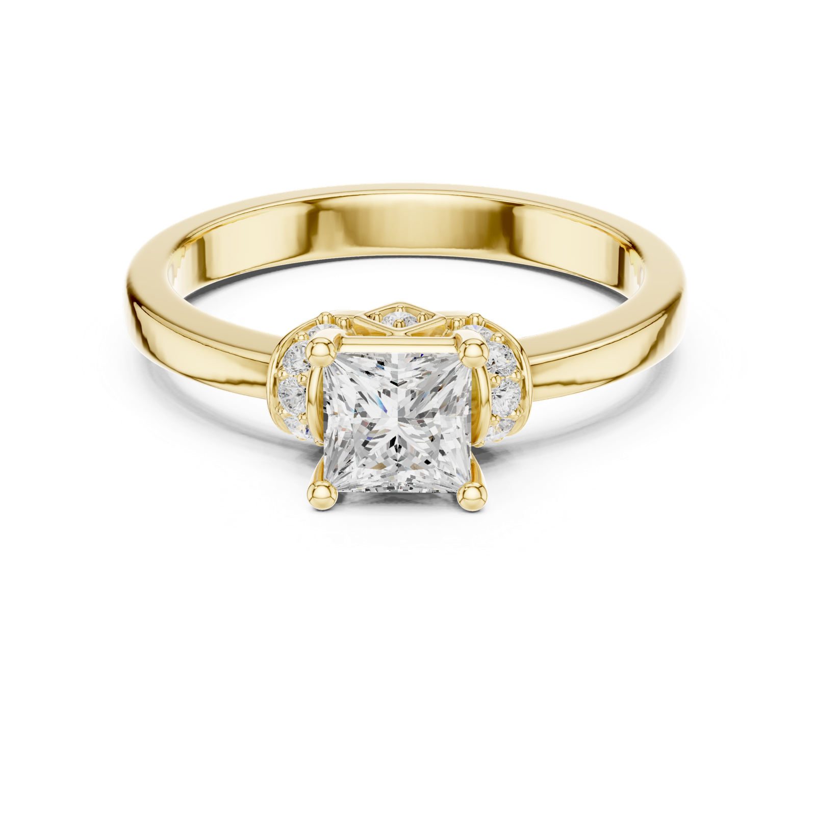 Gold Ring DDLR-496, Yellow Gold, view 4