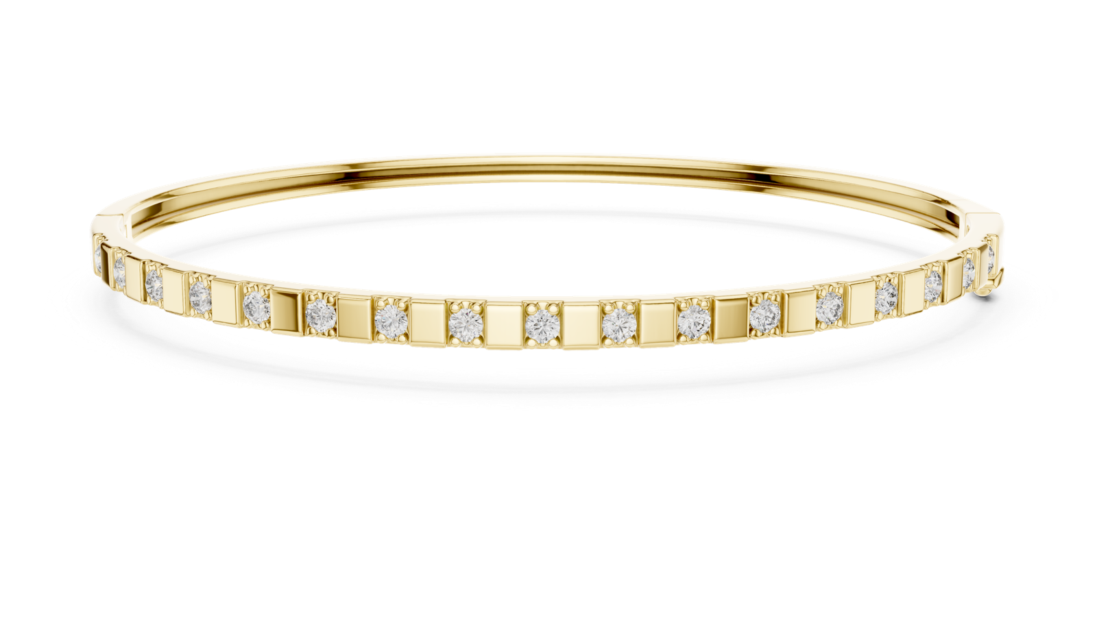 14K Solid Gold Lab Diamond Bracelet, Yellow Gold, view 4