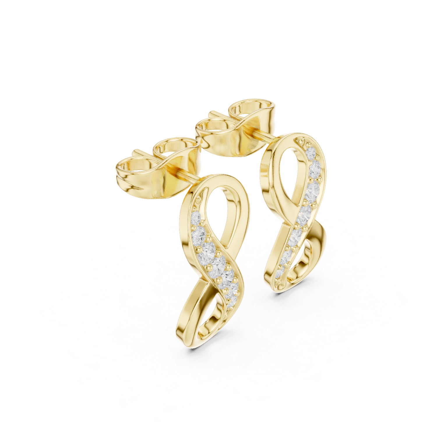 Gold Earrings SBER(51), Yellow Gold, view 1
