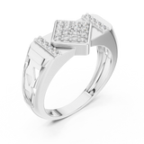 Gold Ring LR-01 (44), White Gold, view 2
