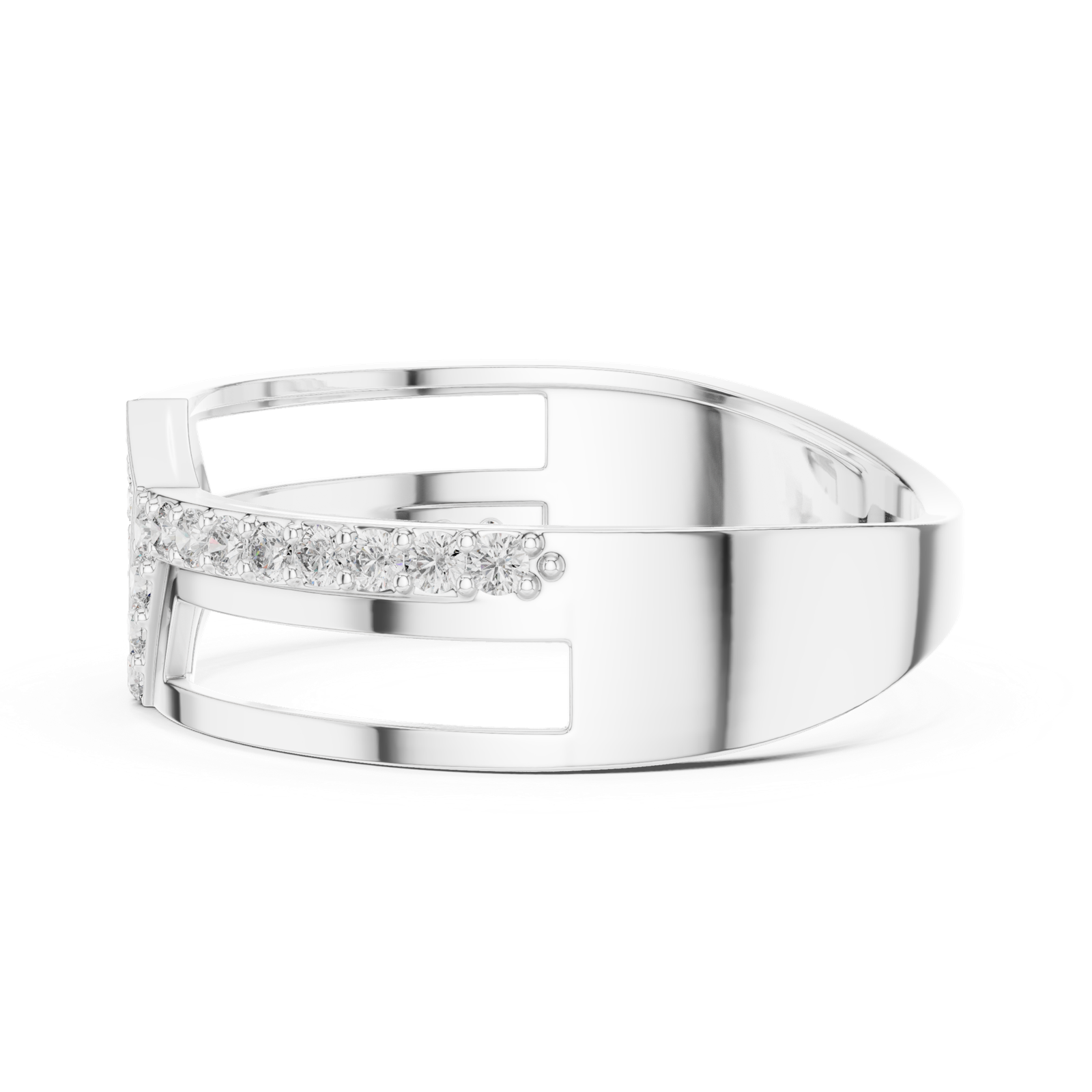 Gold Ring LR-01 (21), White Gold, view 3