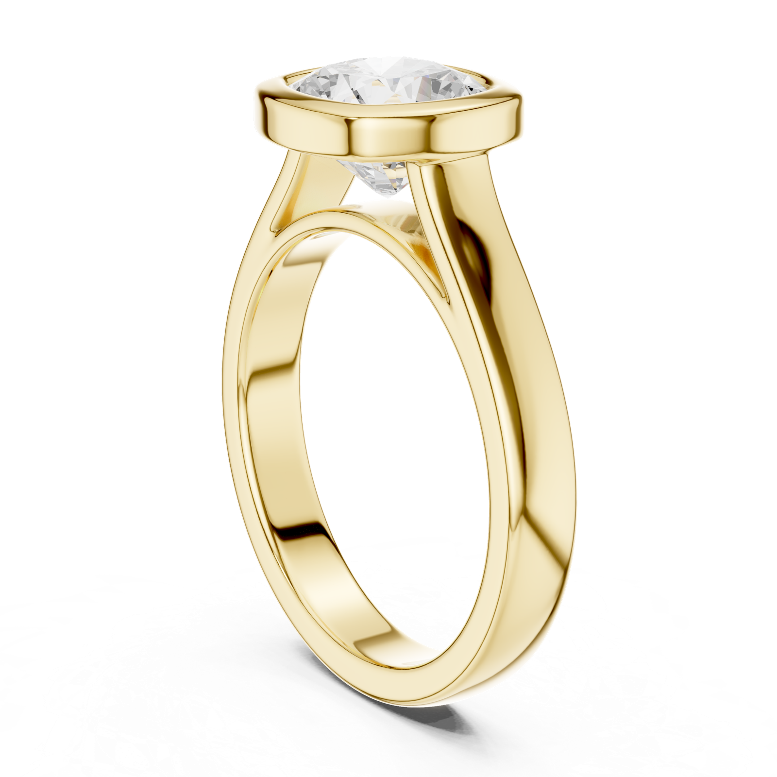 Gold Jewelry L36-3, Cushion center stone, Yellow Gold, view 1