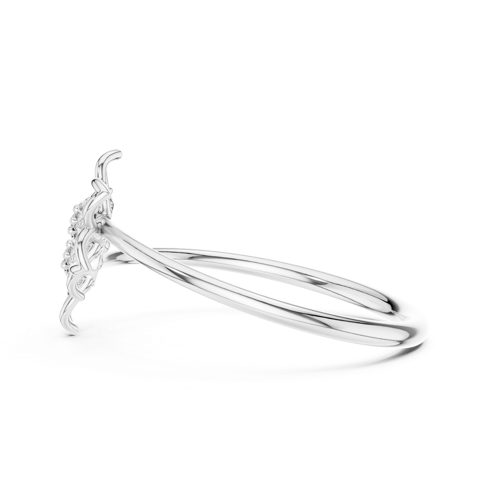 Gold Ring LR-01 (100), White Gold, view 3