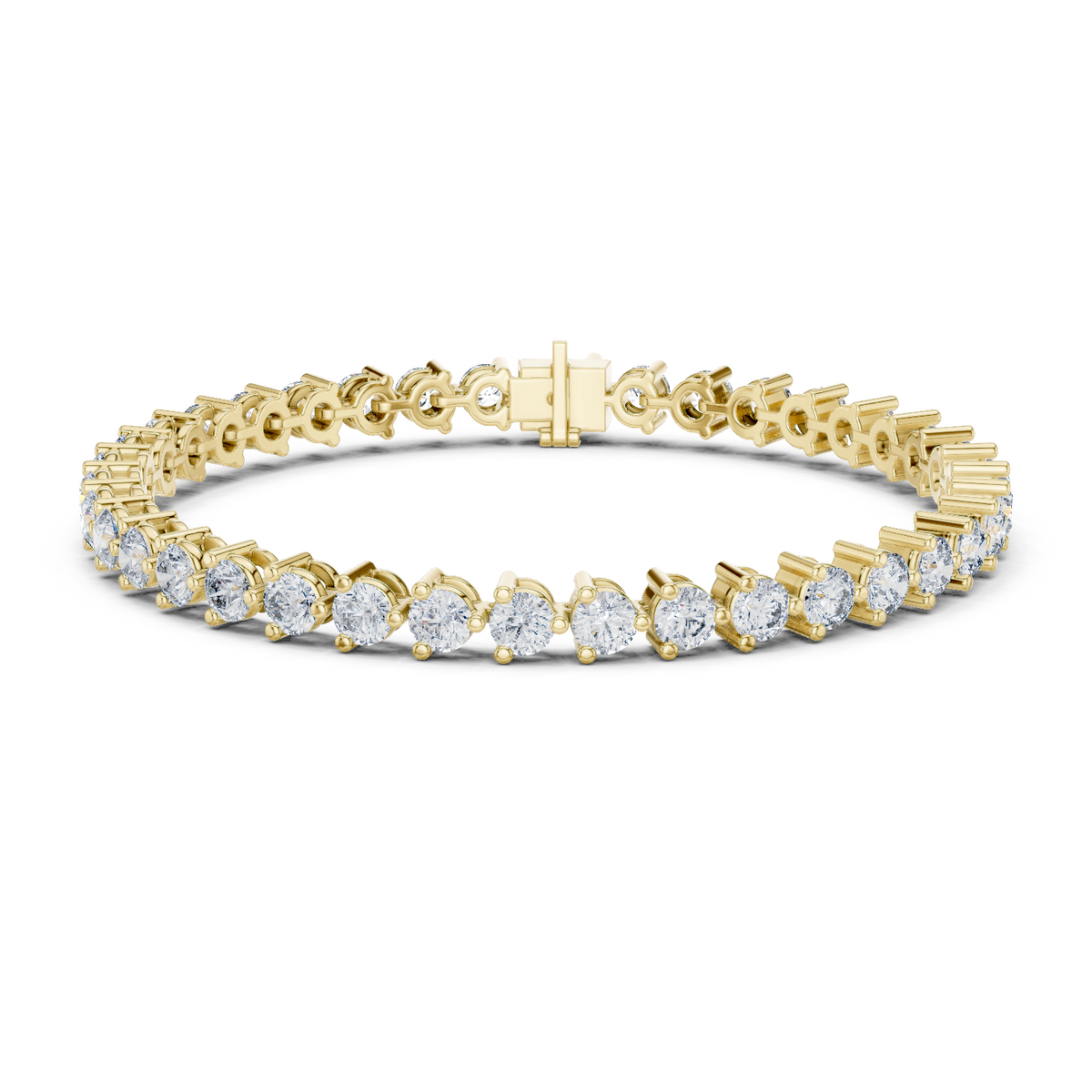 14K Solid Gold Lab Diamond Bracelet, Yellow Gold