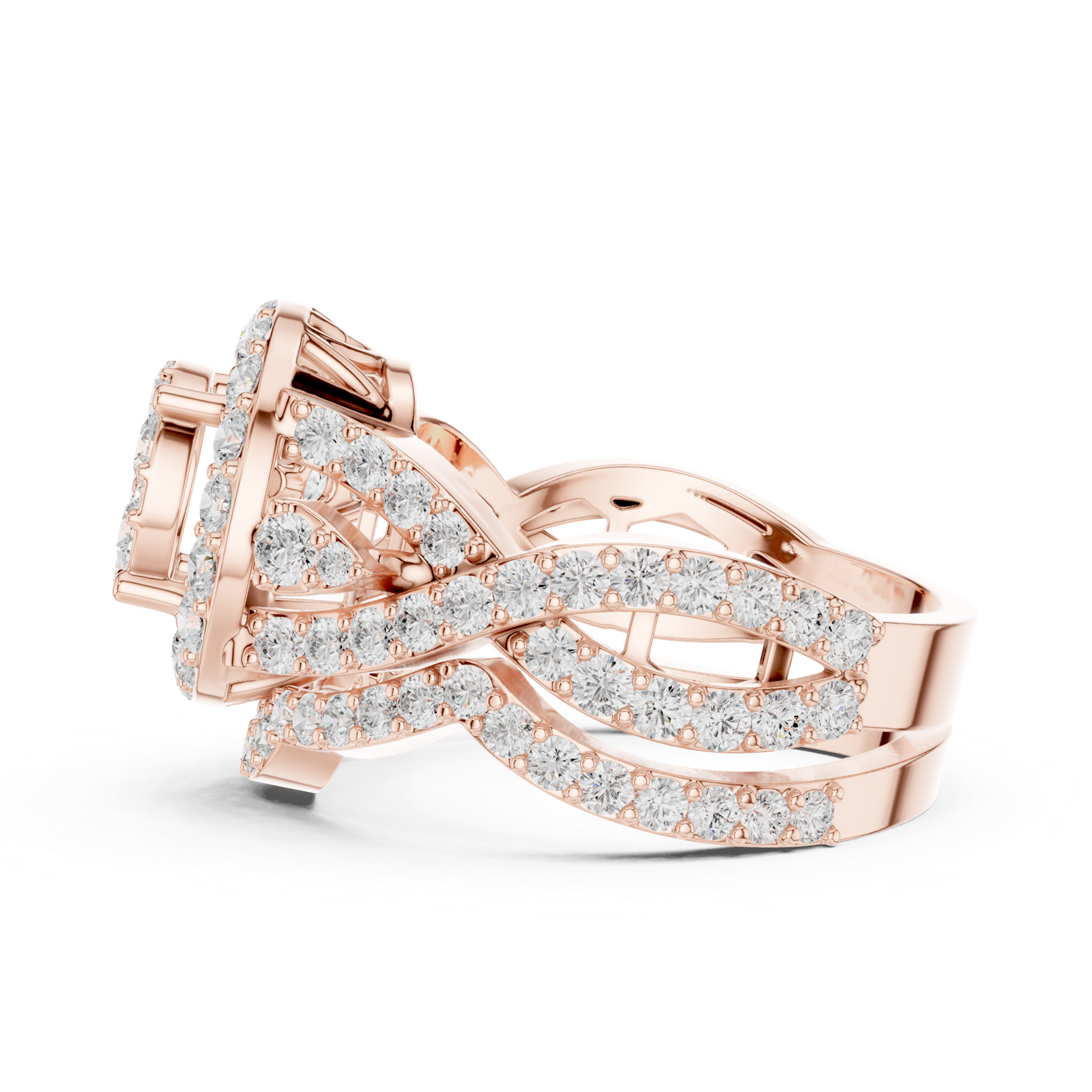 Gold Ring DDLR-582, Rose Gold, view 3