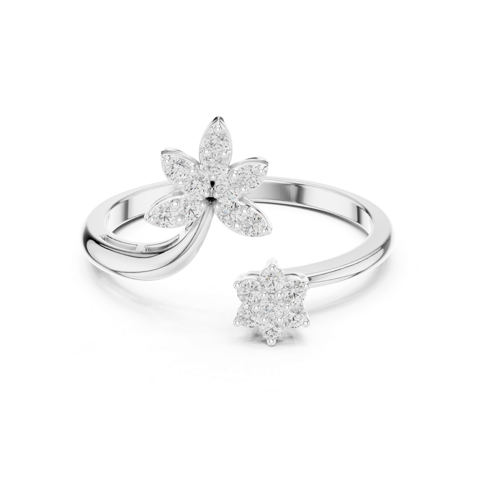 Gold Ring HLR-223, White Gold, view 4