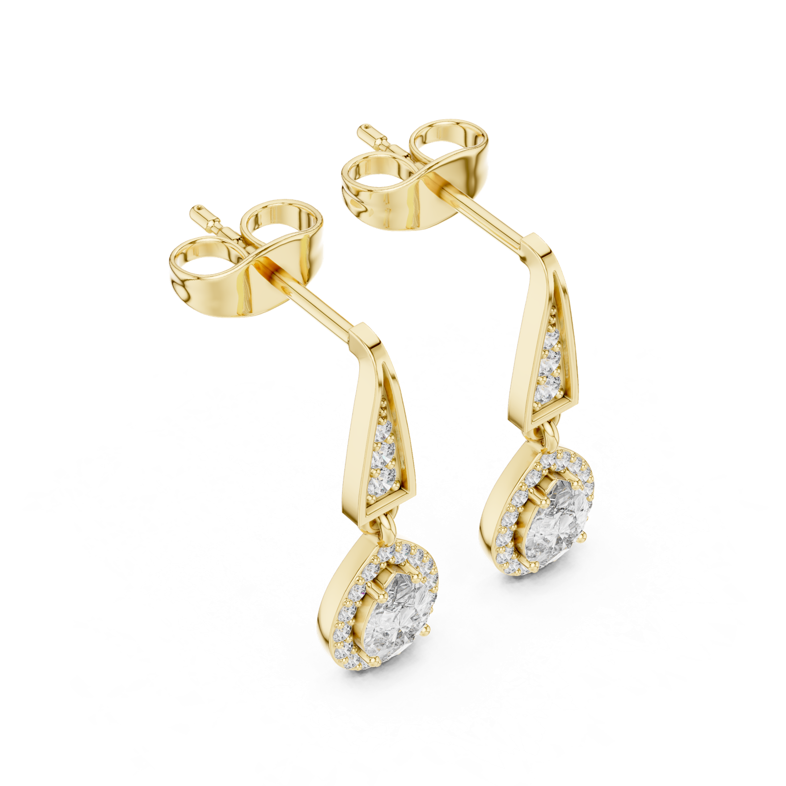 Gold Earrings 3-10015E_112, Yellow Gold, view 2