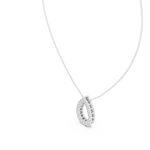 14K Solid Gold Lab Diamond Pendant Necklace, White Gold, view 2