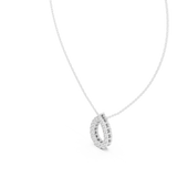 14K Solid Gold Lab Diamond Pendant Necklace, White Gold, view 2