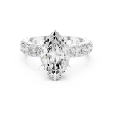 Gold Jewelry L35-63, Marquise center stone, White Gold, view 4