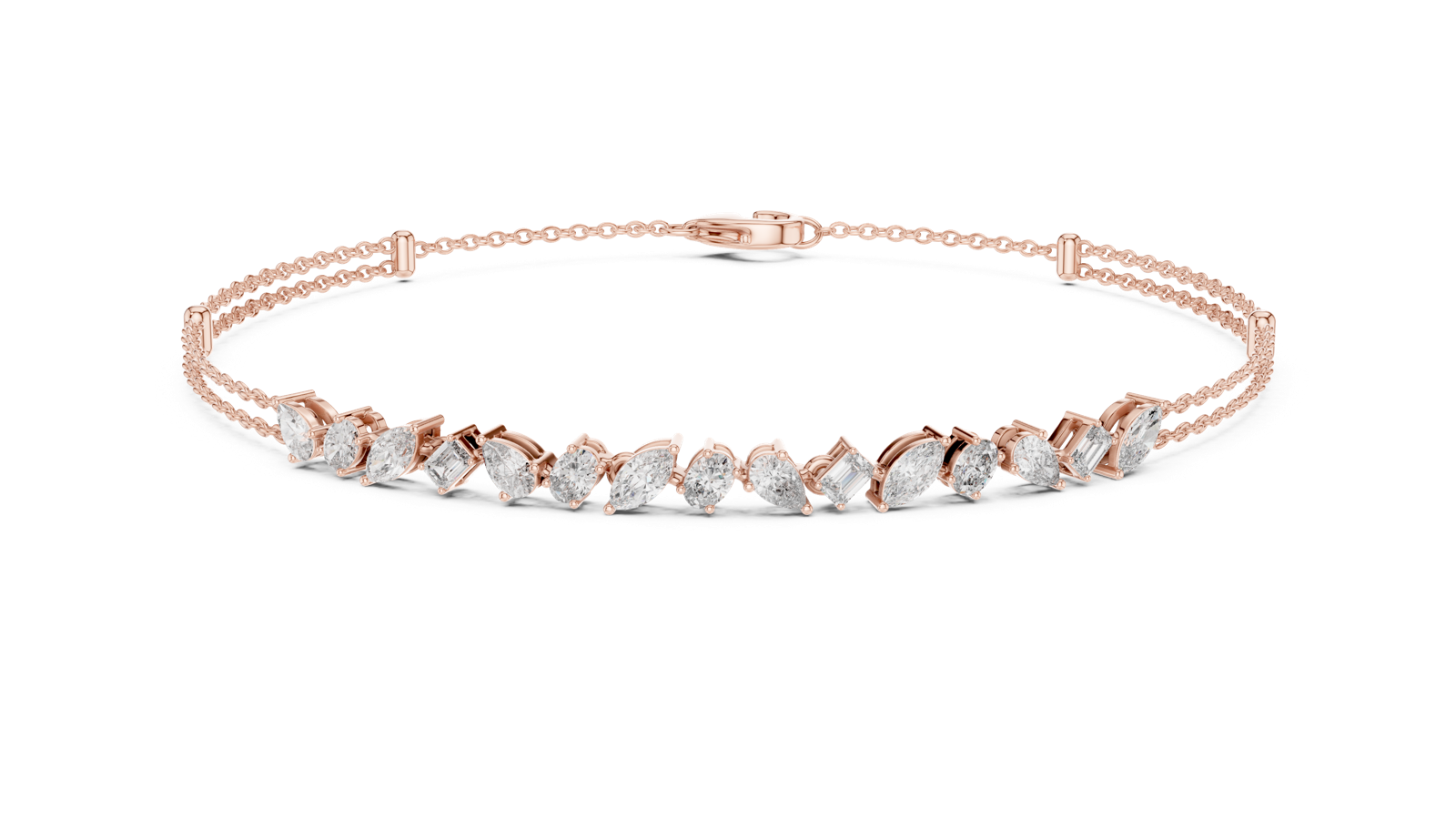 Gold Bracelet GLBR-0020, Rose Gold, view 4