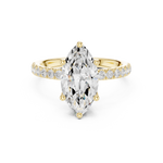 Gold Ring DDLR-161, Marquise center stone, Yellow Gold, view 4