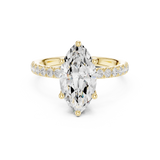 Gold Ring DDLR-161, Marquise center stone, Yellow Gold, view 4
