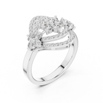 14K Solid Gold Lab Diamond Halo Ring, White Gold, view 2