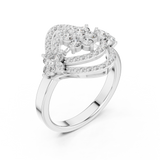 14K Solid Gold Lab Diamond Halo Ring, White Gold, view 2