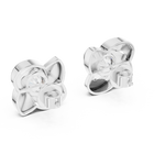 14K Solid Gold Lab Diamond Stud Earrings, White Gold, view 3
