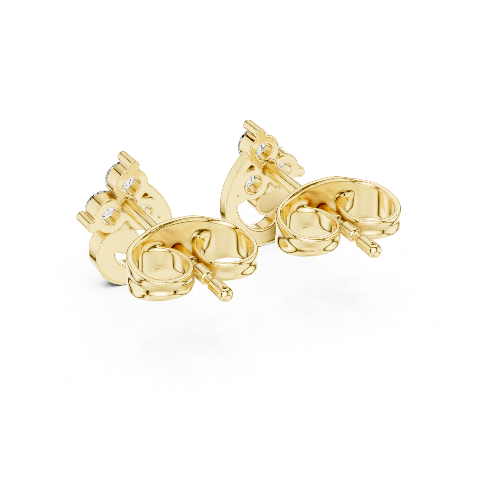 Gold Earrings 9-10078E, Yellow Gold, view 3