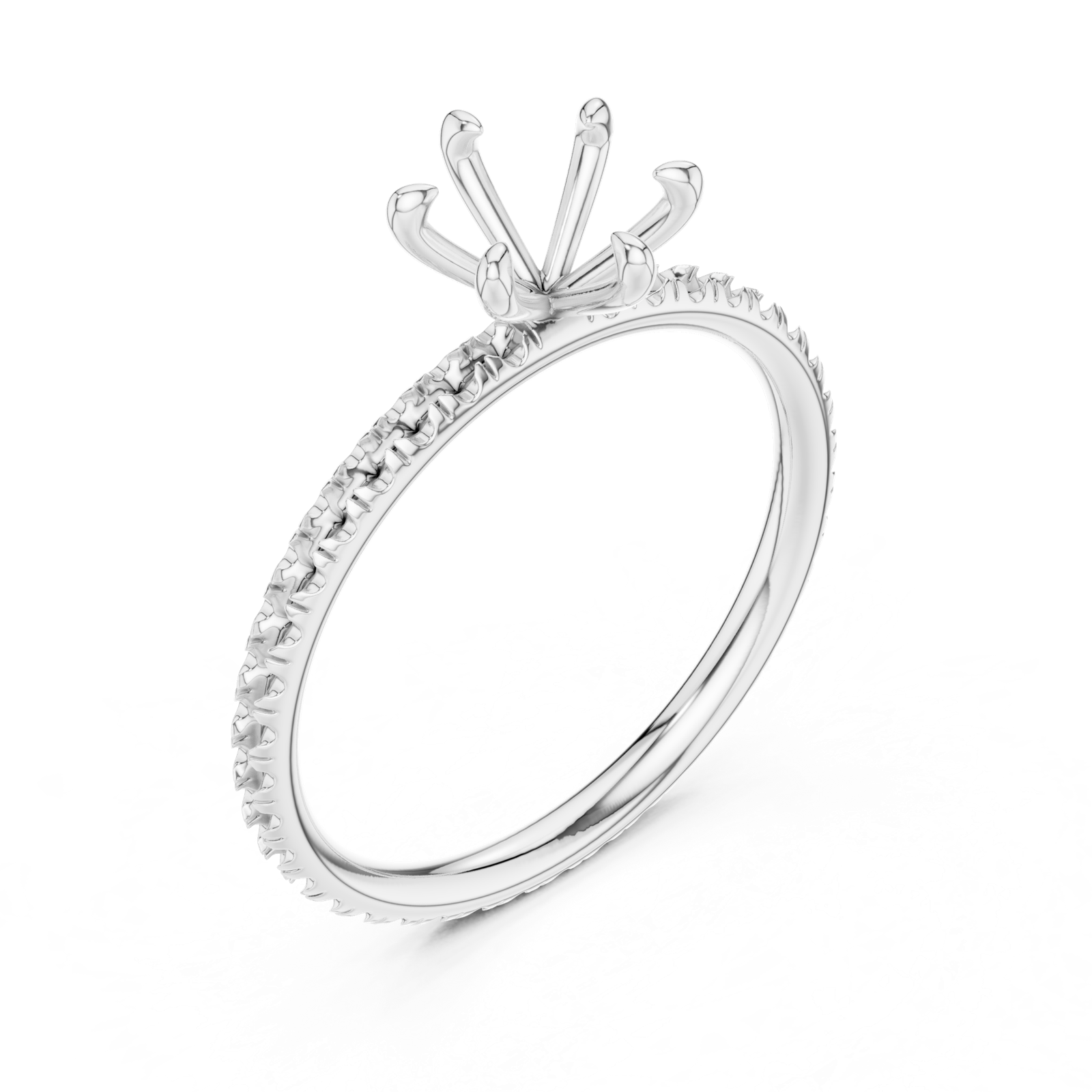 Gold Jewelry L36-15, Round center stone, White Gold, view 2