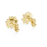 Gold Earrings 12-10022@E, Yellow Gold, view 3
