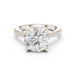 Gold Ring DDLR-250, Round center stone, White Gold