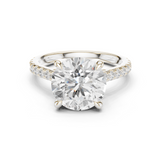 Gold Ring DDLR-250, Round center stone, White Gold