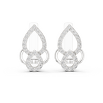 14K Solid Gold Lab Diamond Drop Earrings, White Gold