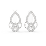 14K Solid Gold Lab Diamond Drop Earrings, White Gold