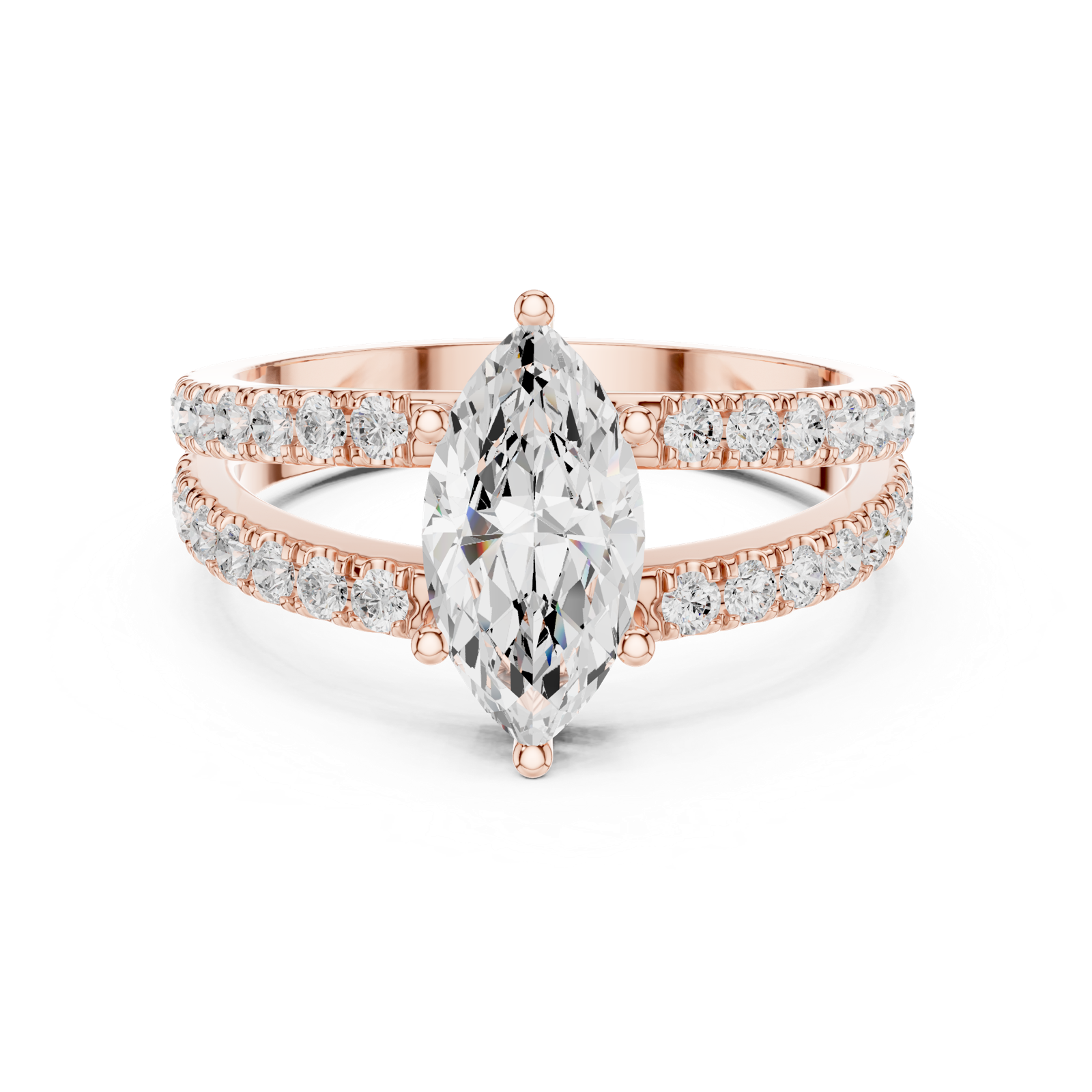 Gold Ring DDLR-1102, Rose Gold, view 4