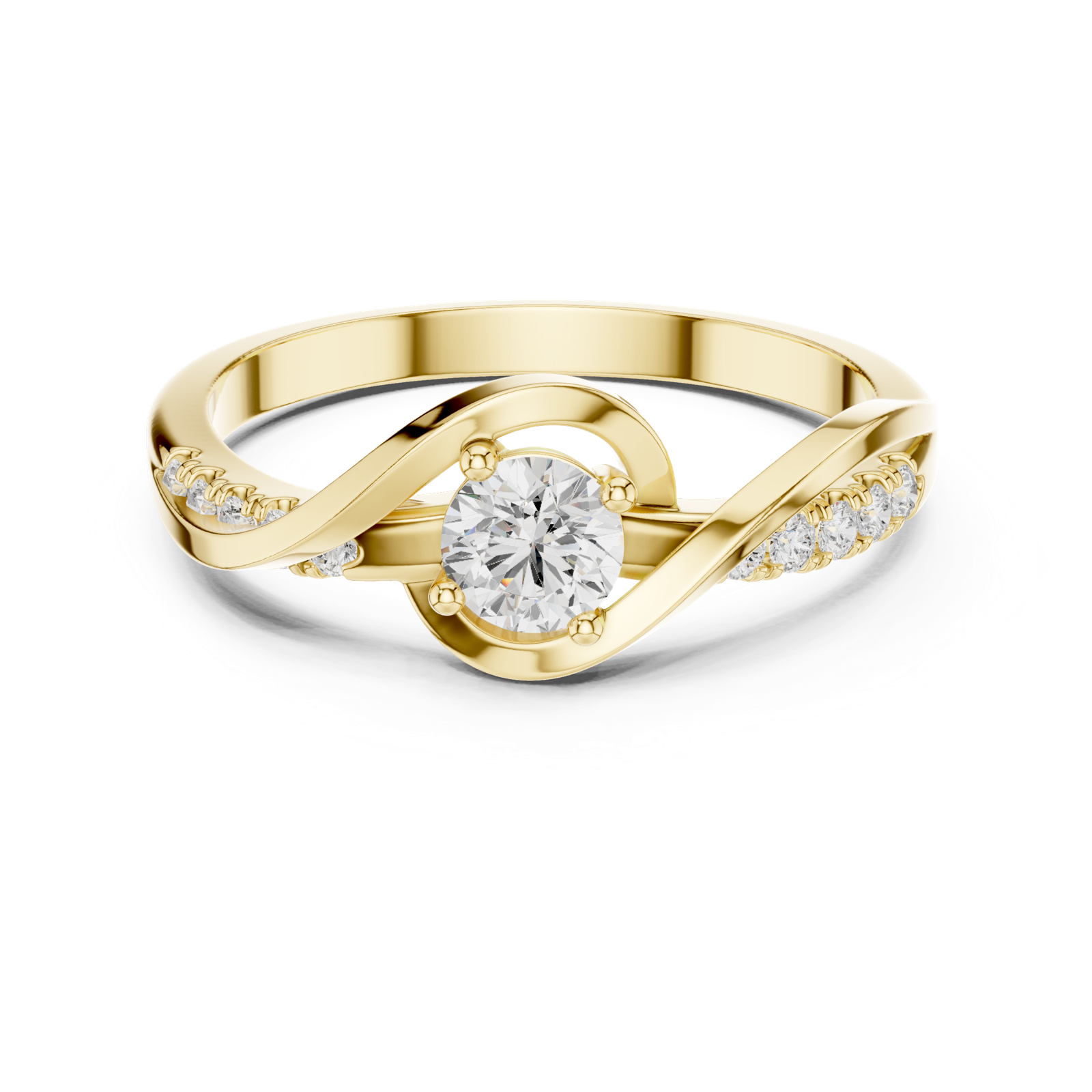 Gold Ring DDLR-836, Yellow Gold, view 4