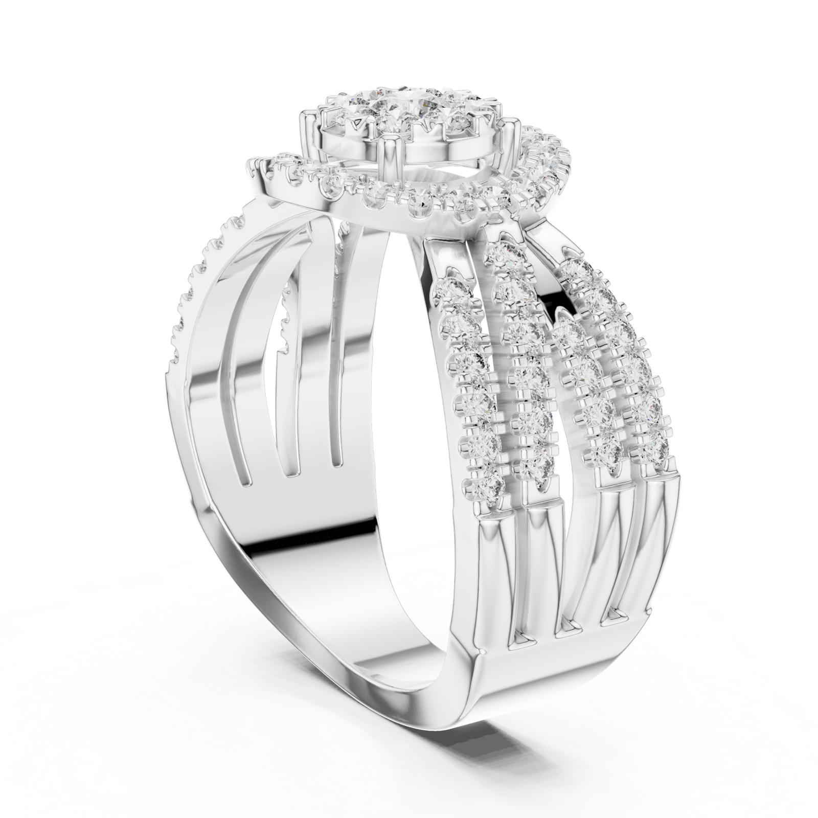 Gold Ring 19-120008L, White Gold, view 1