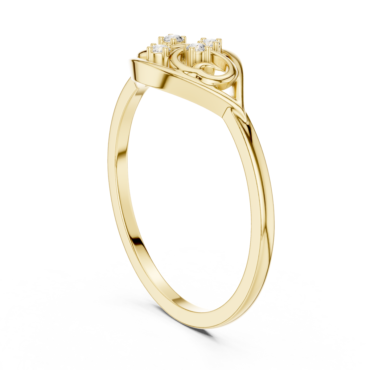 14K Solid Gold Lab Diamond Vintage Ring, Yellow Gold, view 1