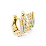 14K Solid Gold Lab Diamond Cluster Earrings, Yellow Gold, view 1