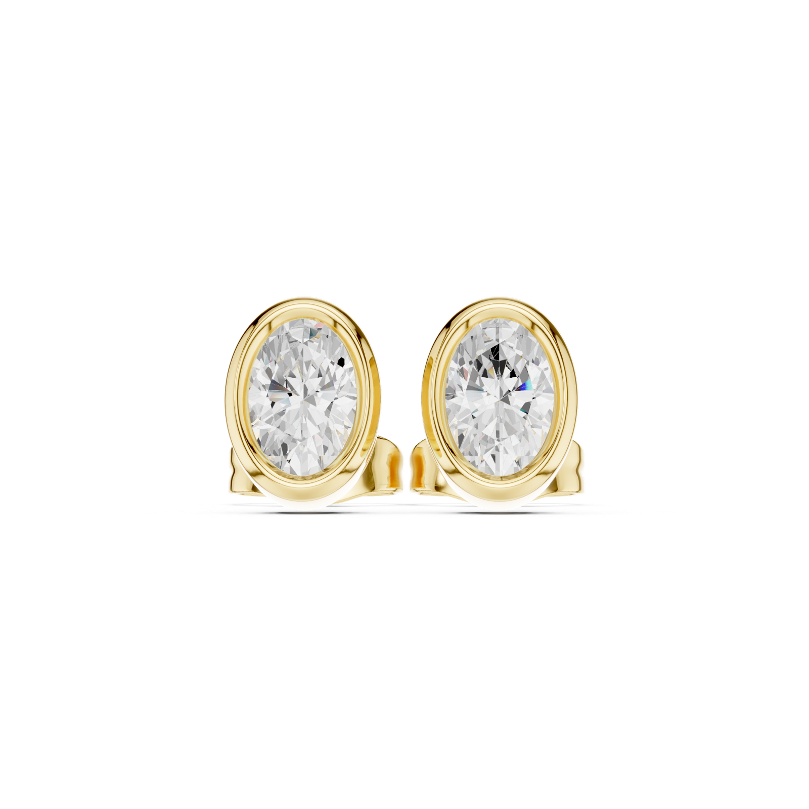 Gold Jewelry DDER-001, Oval center stone, Yellow Gold, view 4