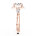 Gold Ring DDLR-342, Princess center stone, Rose Gold, view 3