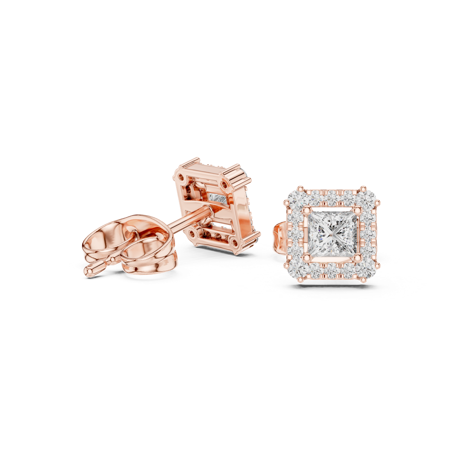 Gold Earrings 3-10003E_111_S, Rose Gold, view 1