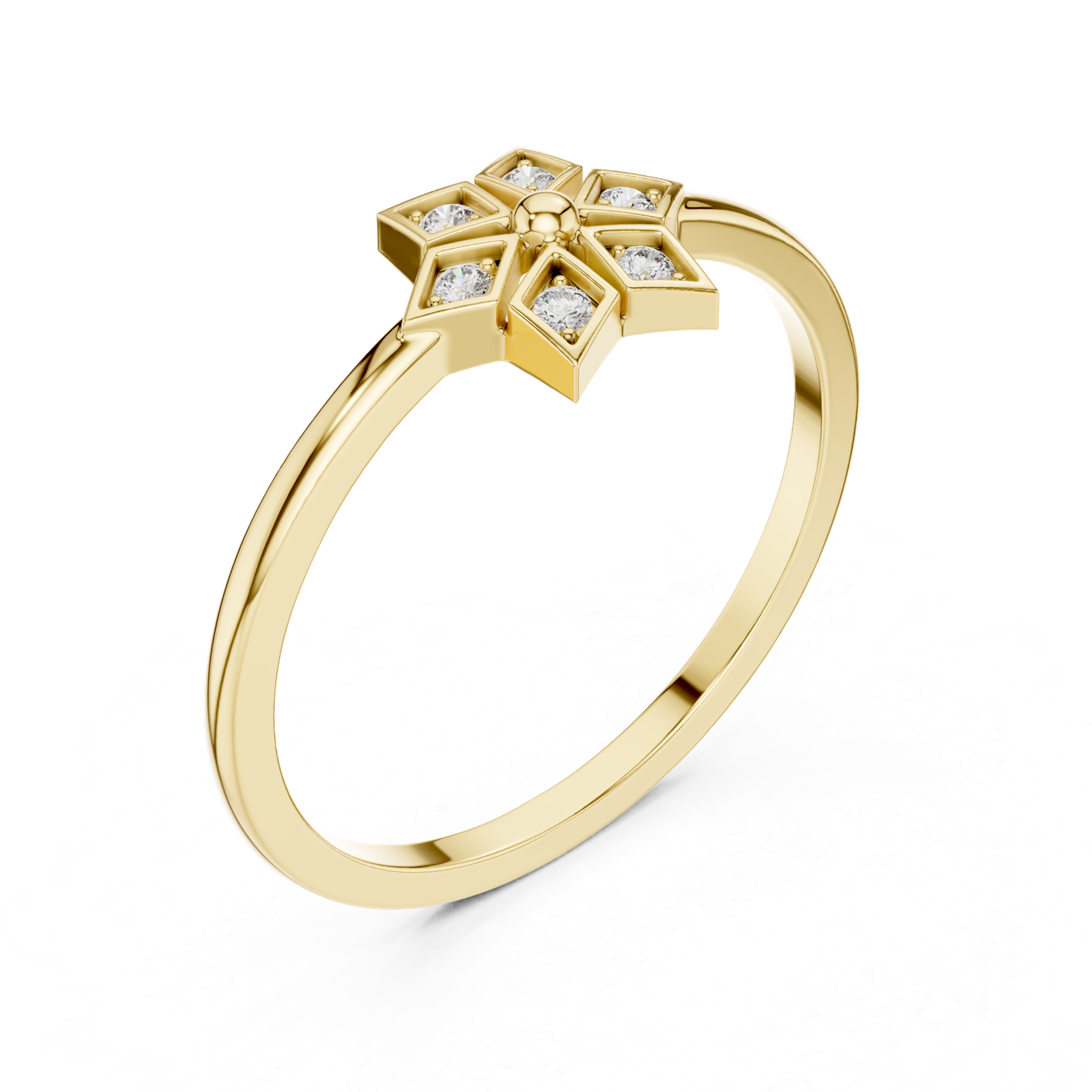 Gold Ring DR-6258, Yellow Gold, view 2